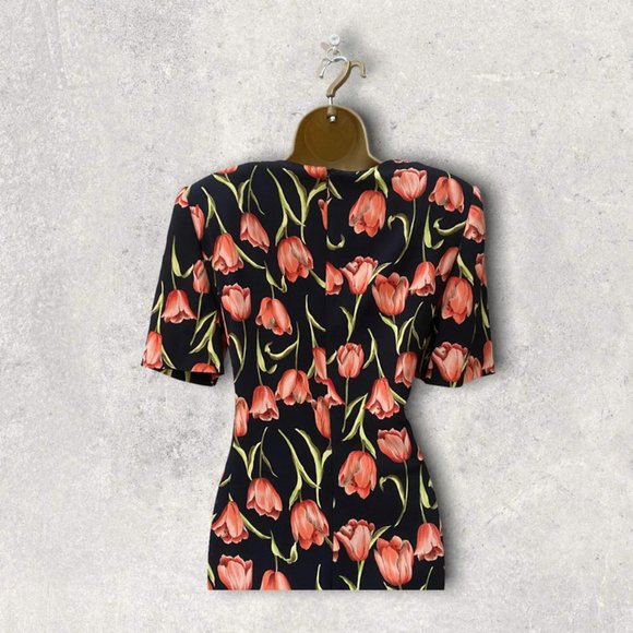 Vintage Fink Floral Sheath Dress, Size 10 - Picture 3 of 4